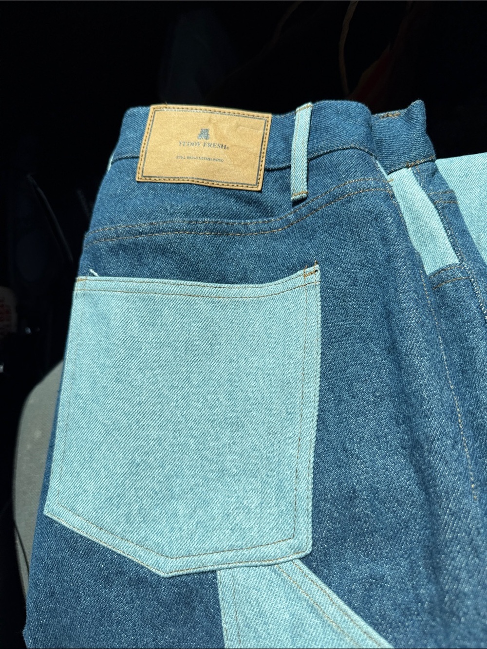 Teddy fresh with zipper leg Blue Men’s Patchwork Jeans